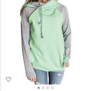 Double hooded pull over hoodie with pockets